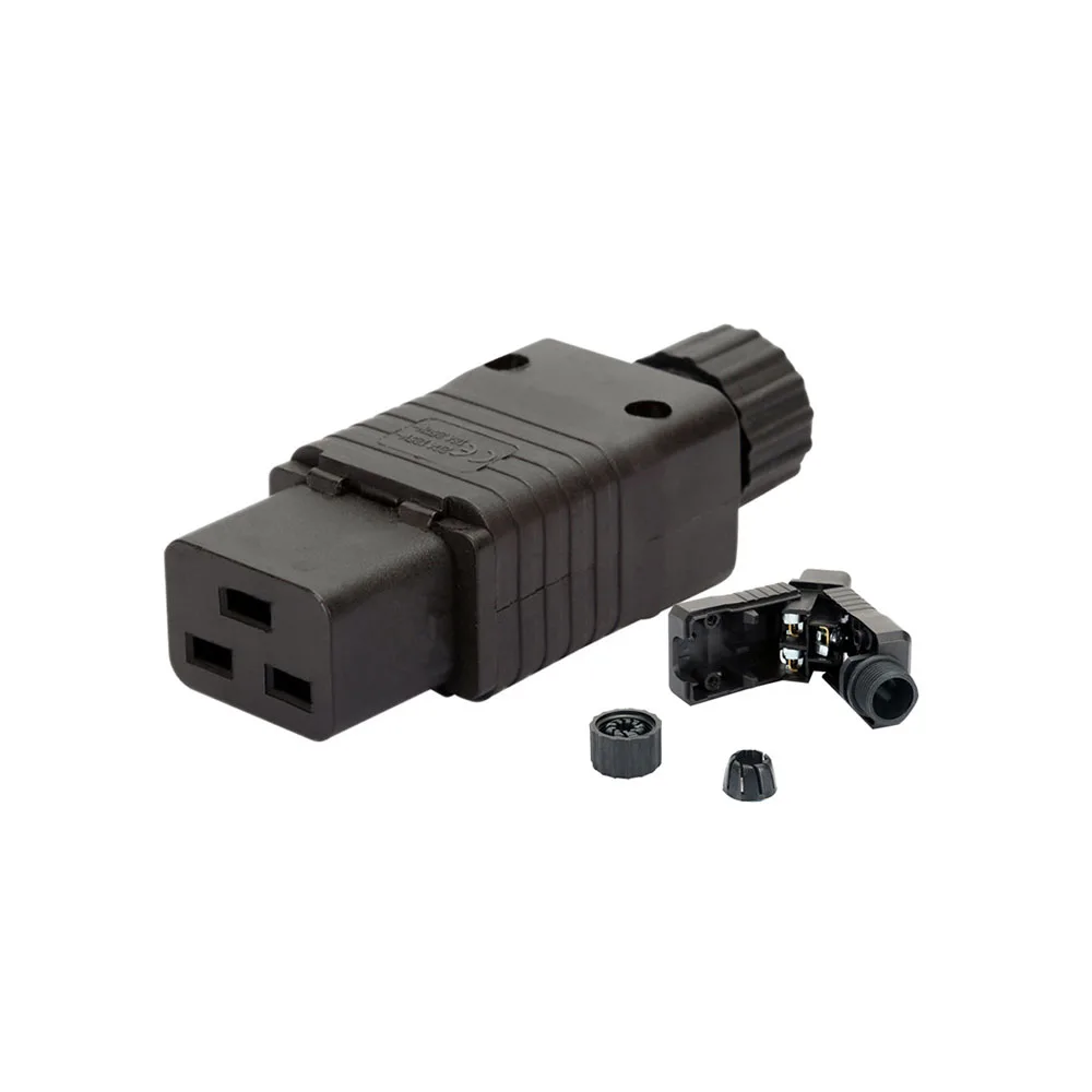 IEC320-C19/IEC320-C20 PDU UPS 16A 250VAC Plug IEC Conector IEC 3Pin C19/C20 Female/Male Conector Rewireable Socket Durable Plug