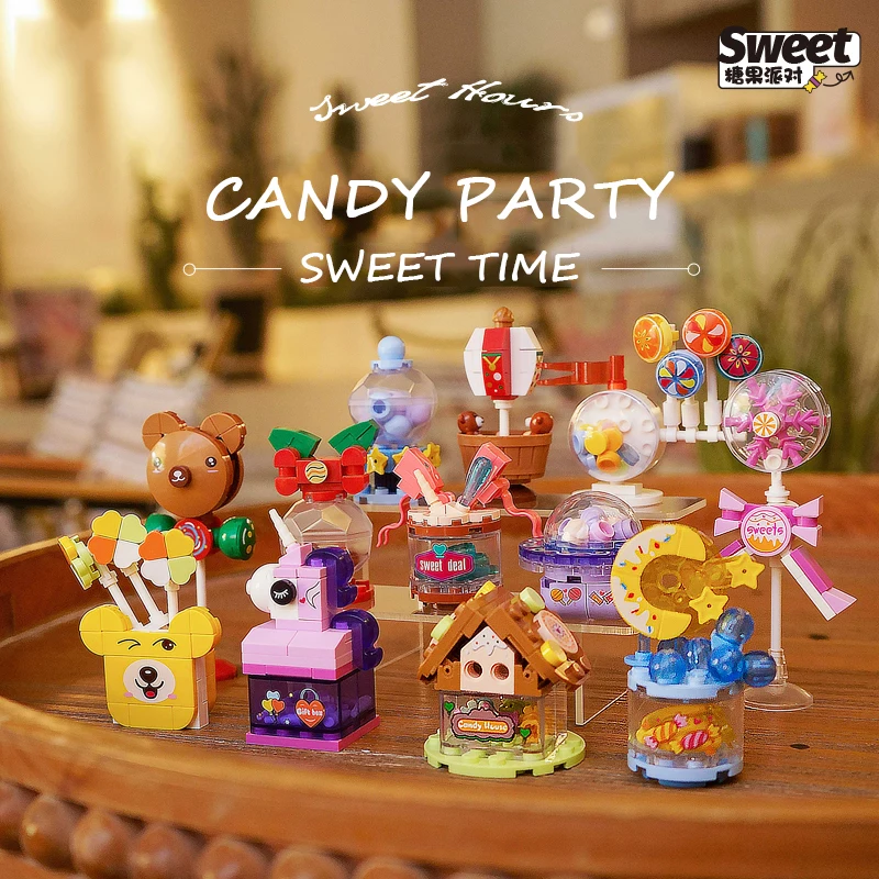 Diy Architecture Girls 12 Styles Of Cartoon Candy House Assembled Small Particles Building Blocks Kit Handmade Toys For Children