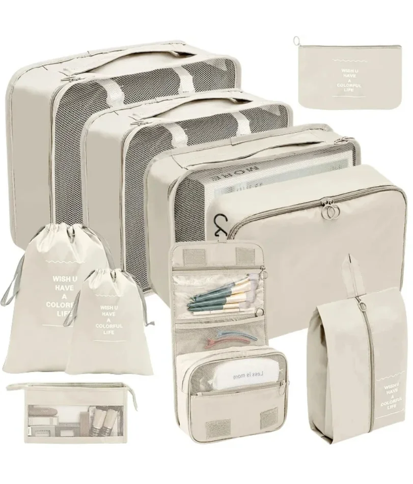 

7/10 Pcs Set Travel Organizer Storage Bags Suitcase Packing Cubes Set Cases Portable Luggage Clothes Shoe Tidy Pouch Folding