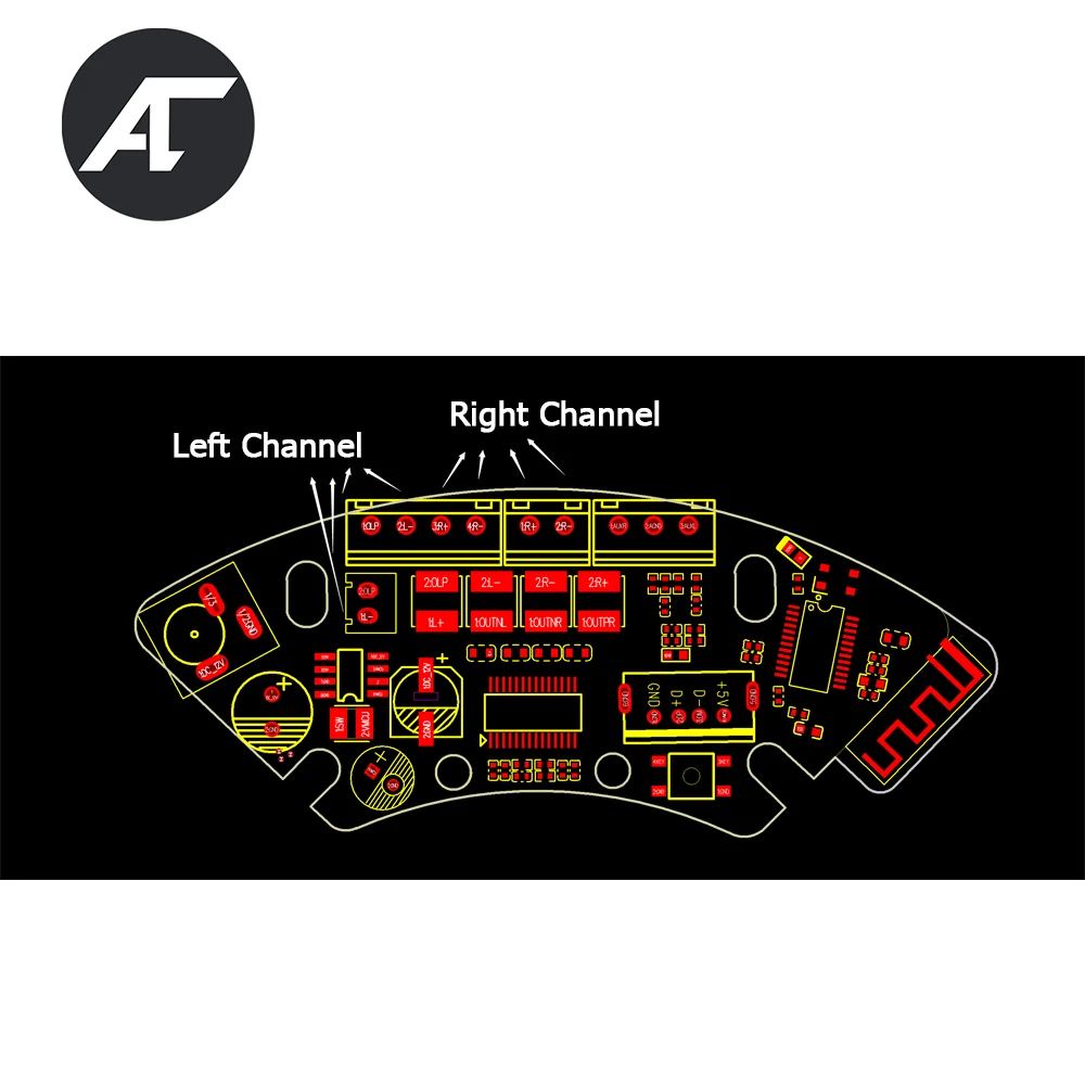 Bluetooth Áudio 4 Canais 15W Mini Digital Stereo Power Amplifier Board para Teto Speaker Amp Módulo 15V Power Suporte USB/Aux
