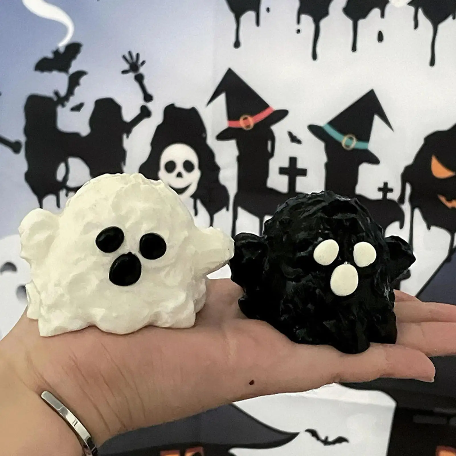 ฮาโลวีน Fidget ของเล่นซิลิโคน Ghost Squeeze รุ่น Party Favor Ultra - Soft Pinching ของเล่นสําหรับครอบครัวเพื่อนวัยรุ่นเยาวชนผู้หญิงผู้ชาย