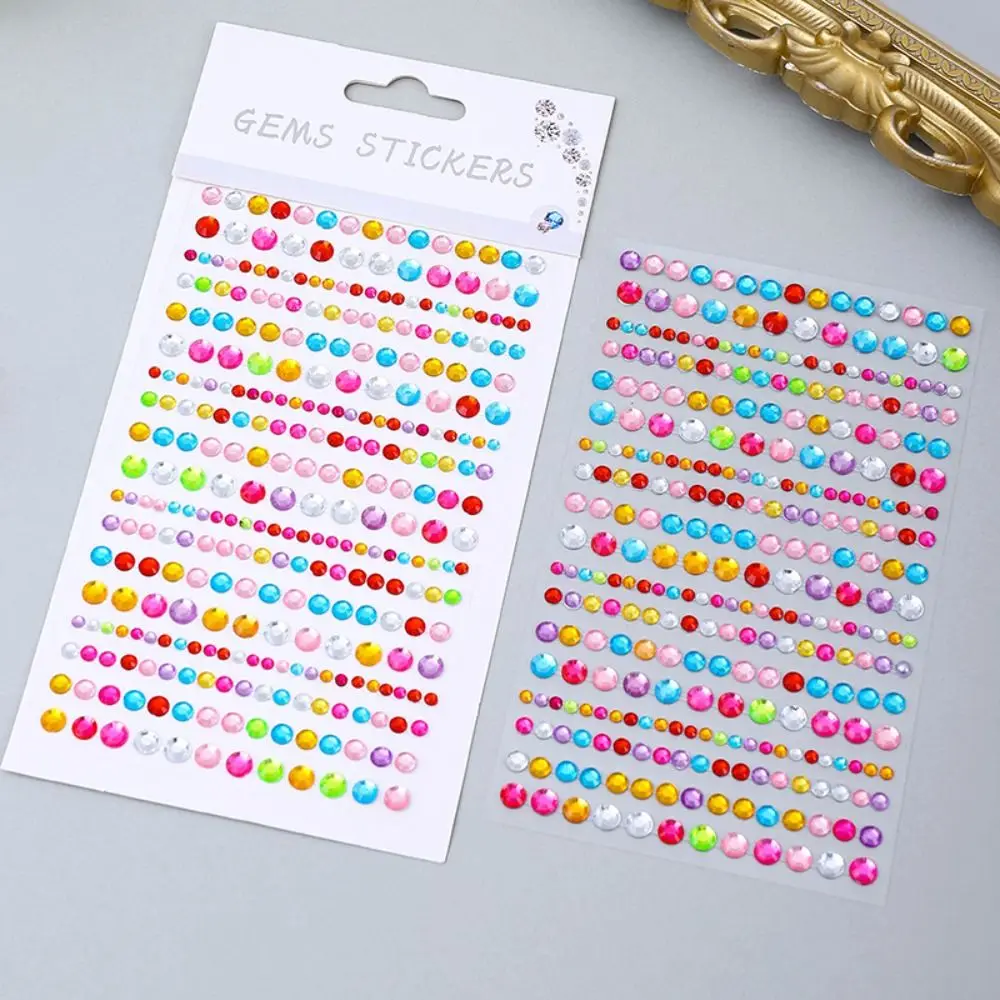 3sheets Decoration Stickers 3D Gem Stickers Scrapbooking DIY Mobile Phone DIY Acrylic Gem Sticker Self Adhesive