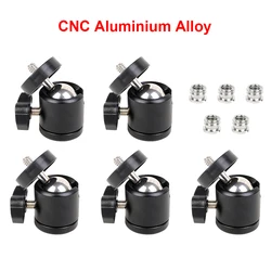 Super Quality 1/4 inch Cameras Tripod Ball Head Mount 3/8 screw Adapter Pure CNC Aluminium Alloy Bracket Holder Cradle