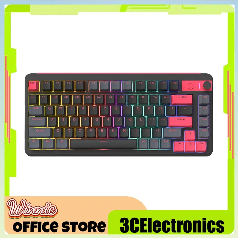 

Irok Li75 Pro Mechanical Keyboard Three Mode Wireless Bluetooth Pbt Keycap Office Game Keyboard Pc Game Mechanical Keyboard Gift