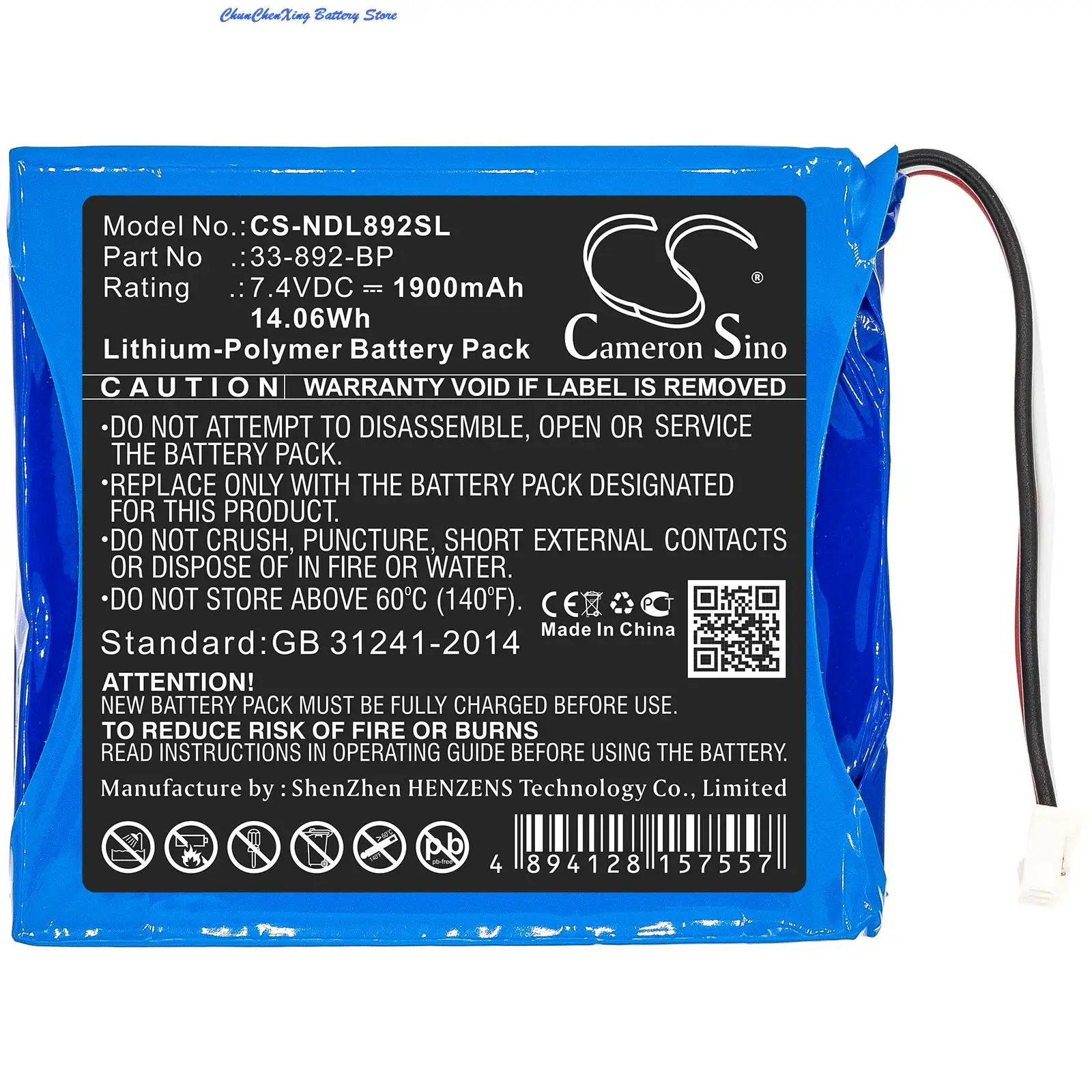 

1900mAh Battery 33-892-BP for Ideal 33-892，33-892 Securitest Pro Tester