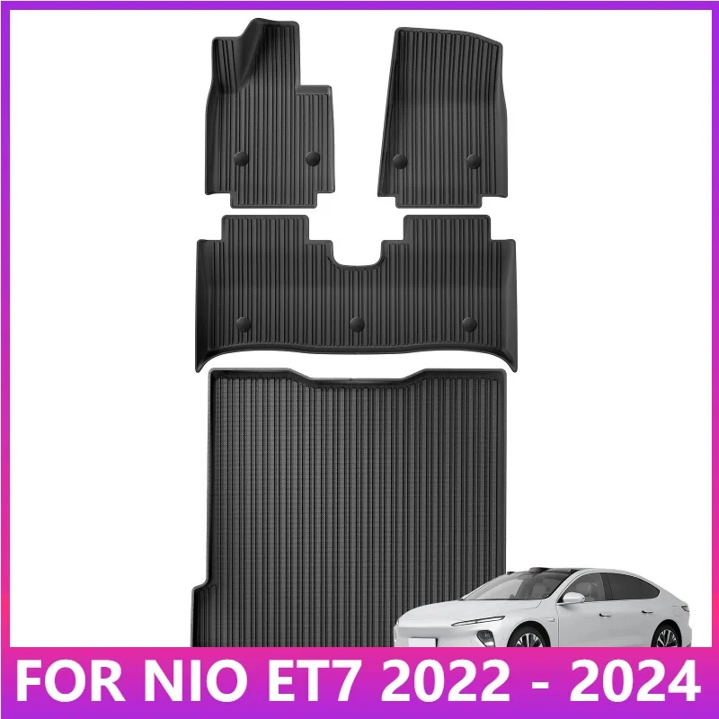 

Коврики для NIO ET7 2022 2023 2024, автомобильные коврики TPE 3D, коврик в багажник, всепогодные аксессуары (левый руль)