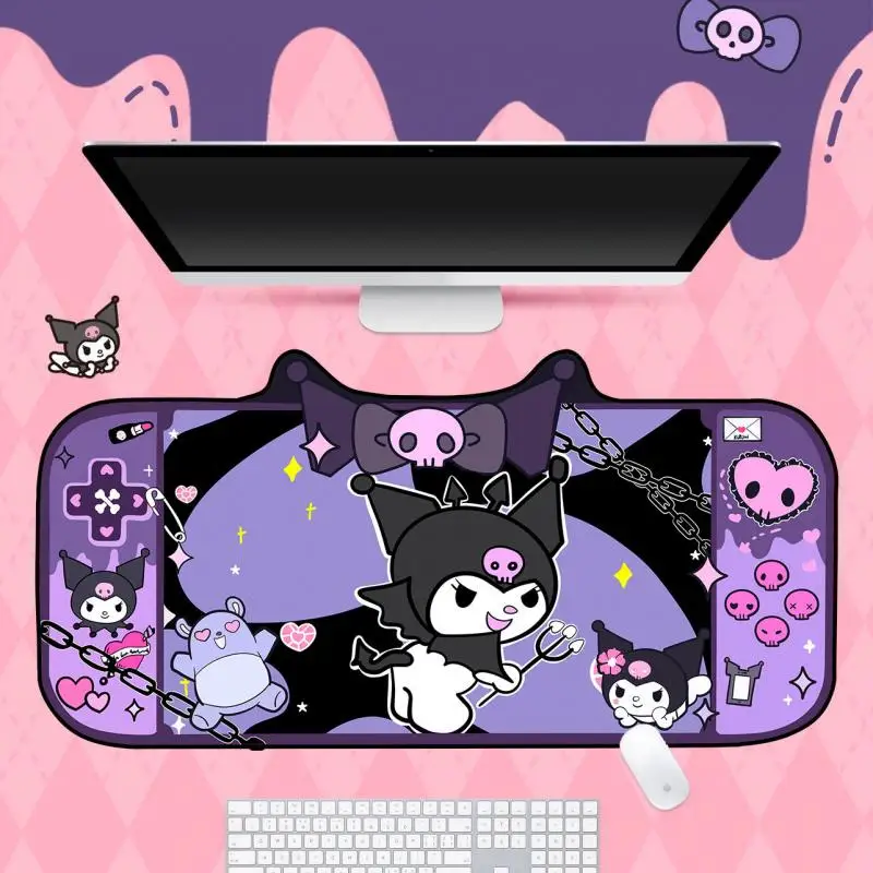 

Cartoon Anime Sanrio Kuromi Extra Large Mouse Pad E-Sports Gaming Keyboard Pad Cute Ins Style Desk Pad Computer Accessories