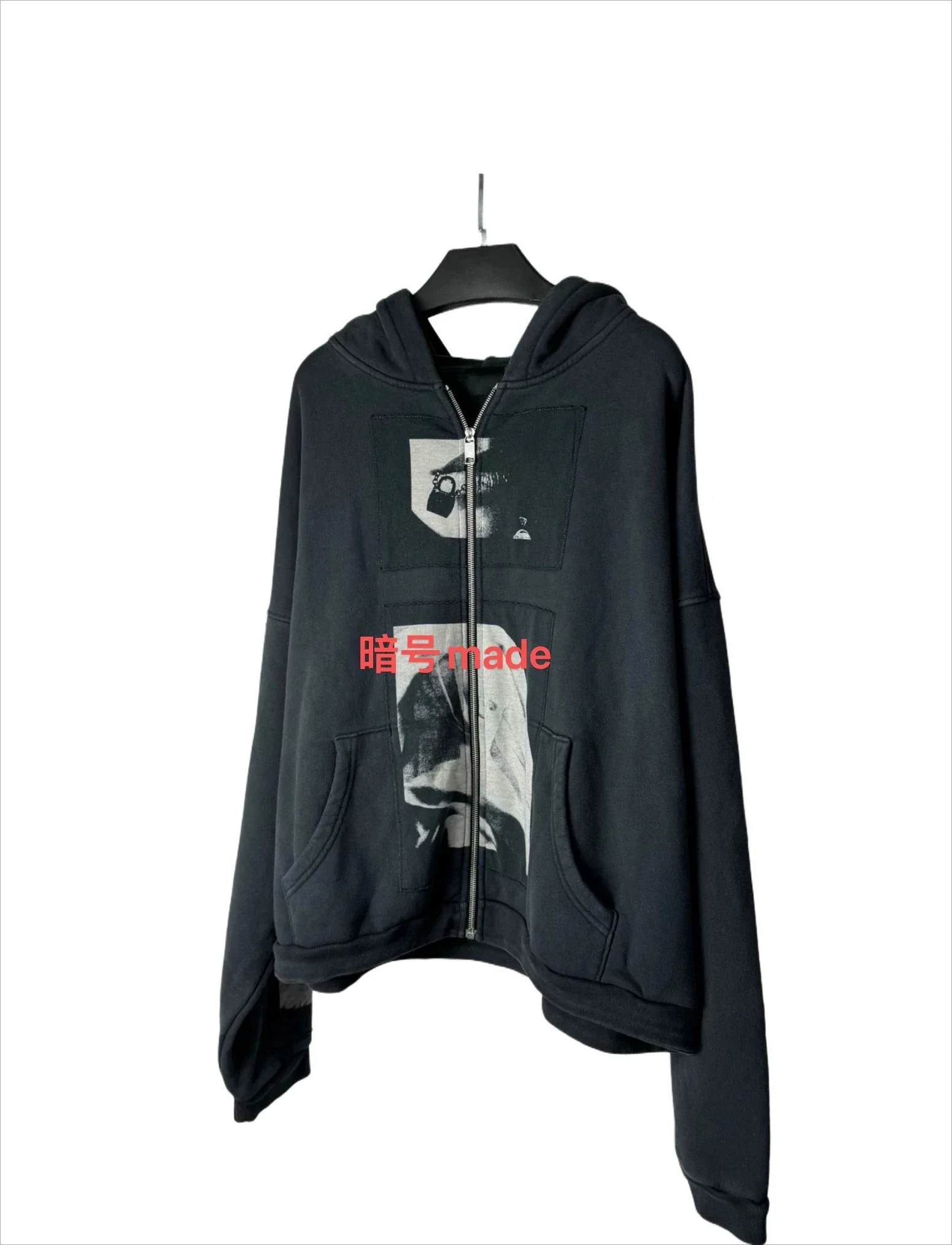 ER/D 24ss sticker zip old washed boxy zip hoodie