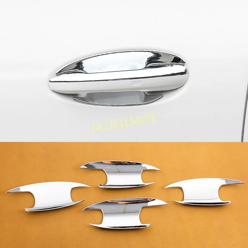 Glossy Chrome Door Handle Bowl Cover Trims For Mercedes Benz C GLC Class C200 C300 GLC300 X254 C254 W206 2024 2025 Accessories