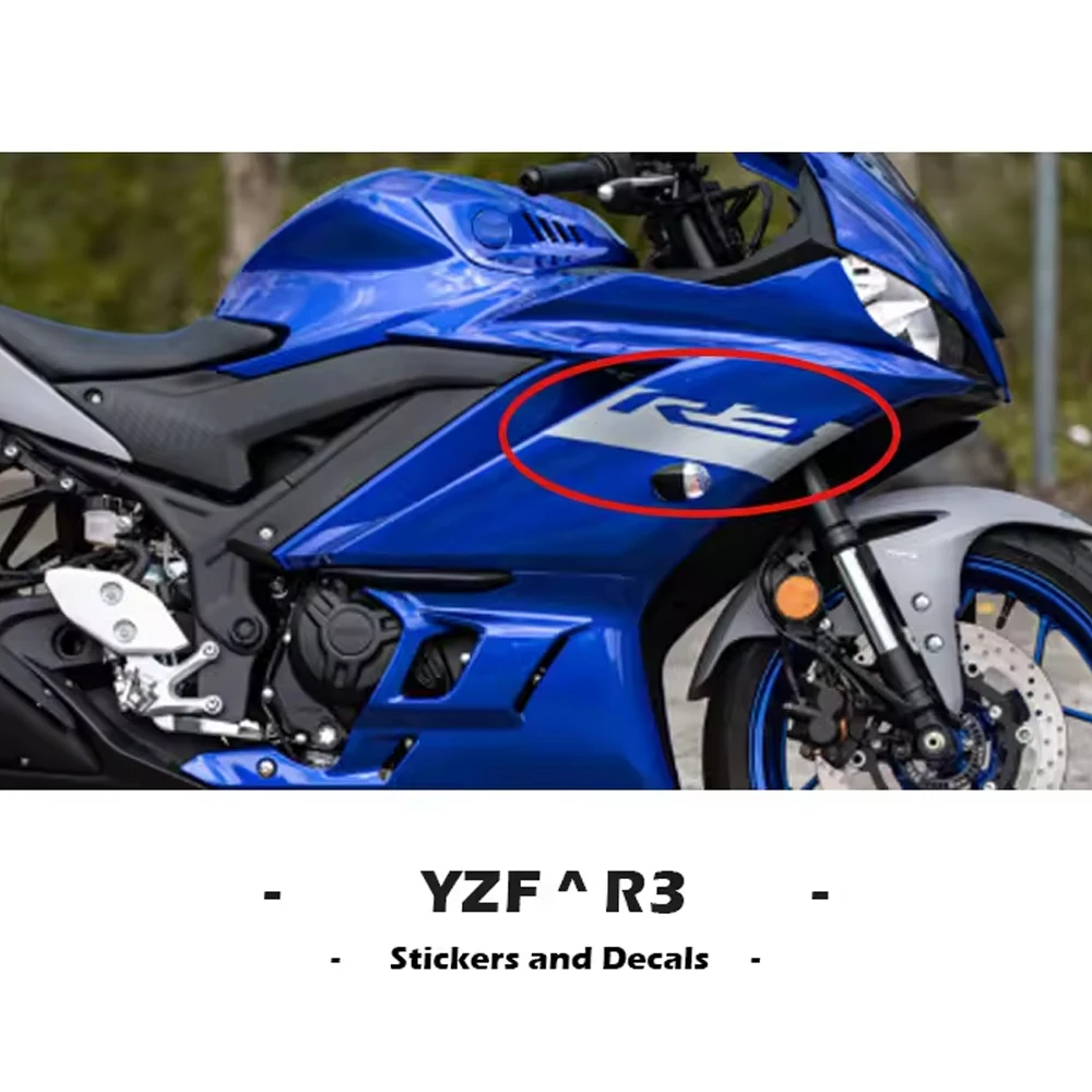 For YAMAHA YZF-R3 YZFR3 R3 OEM Customized Replica Motorcycle Shell Stickers and Decals Blue and Silver Matching Design