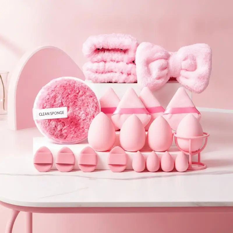 20Pcs Portable Beauty Makeup Kit Mixed Size Soft Sponges Assorted Makeup Tools for Outdoor Makeup