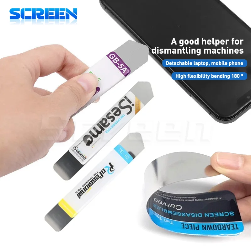 Utensili manuali professionali con leva in metallo Strumenti di apertura Piede di porco in acciaio flessibile per iPhone iPad iPod Riparazione dello smontaggio dello schermo del tablet del telefono