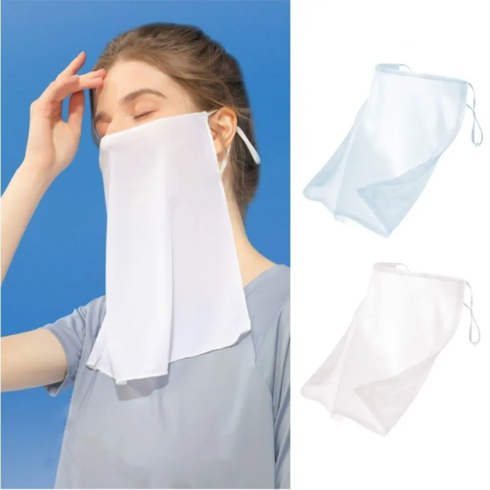 Anti-UV Sun Protection Mask Cool Neck Protection Breathable Sunscreen Mask Light Weight Quick Dry Ice Silk Mask Summer