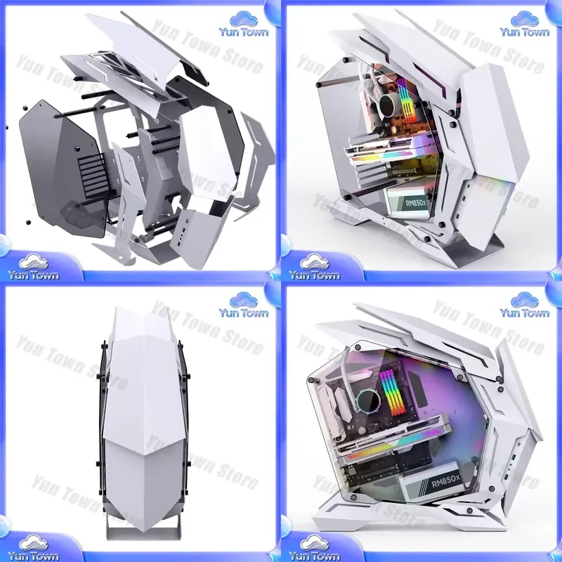 Jonsbo MOD-3 Mini White RGB Middle Tower PC Gaming Case for Desktop Build Compatible with ATX Micro ATX Mini ITX Motherboards
