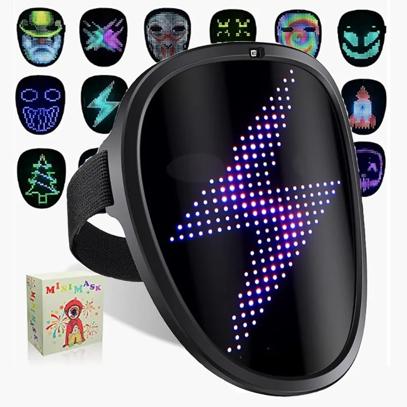 

Gesture Sensing Charging Screen Lights Up Halloween Children's Toys Face Transformation Light Emitting Diode Children's Costumes