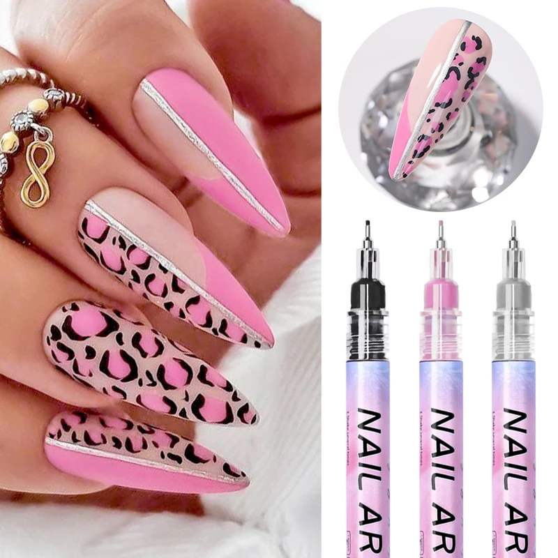 Waterproof Nail Art Graffiti Pen for 3D Nail DIY Colorful Nail Polish Painting Liner Pen Manicure Tools Paint Pens Marker Pens