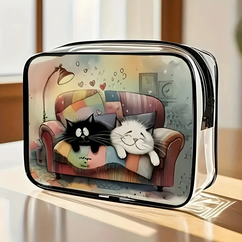 

A Beautifully Designed Large Capacity PVC Makeup Bag with a Zipper Closure - a High-Quality Travel Toiletry Storage Pouch, Light