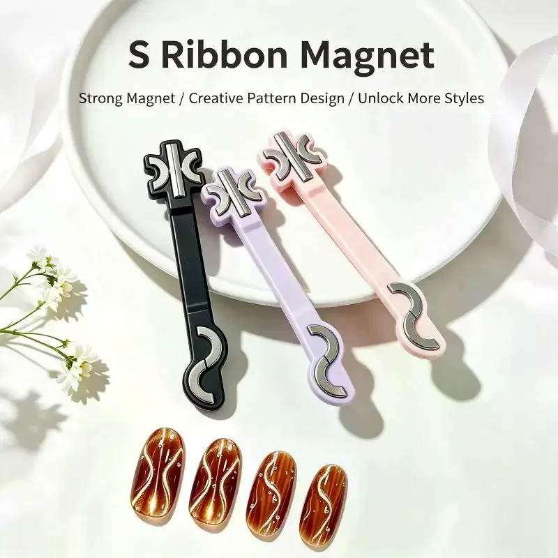 1Pcs S Shape Nail Magnet Stick Strong Magnetic Cat Eye Nail Art Tool Multicolor For UV Gel Polish Manicure DIY Salon Use