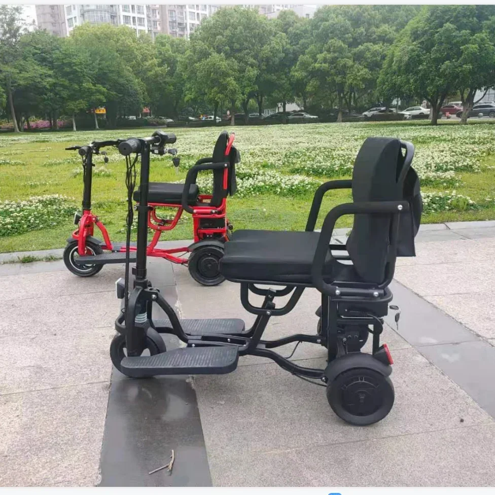 2021 Folding Lightweight Electric Mobility Scooter Tricycle 48v 350w 10inch mini tricycle for Disabled Seniors customcustom