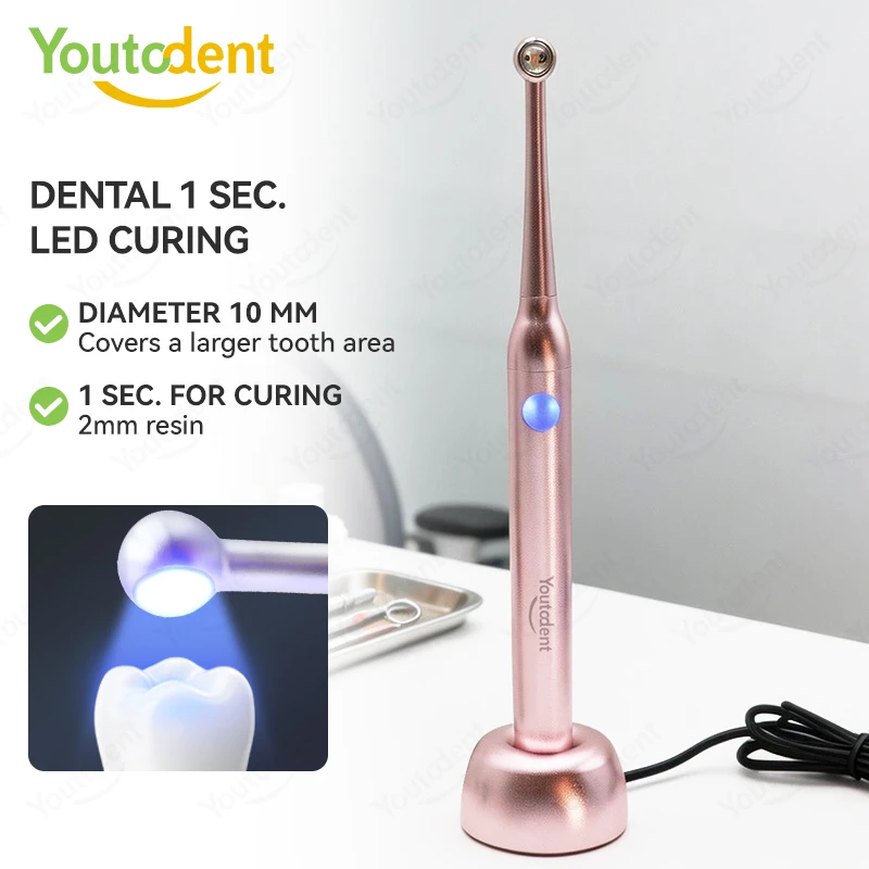 Dental Wireless LED Cure Light 1 Second Curing High Power Wide Spectrum 2200mW/Cm²Dentist Photopolymerizer Lamp
