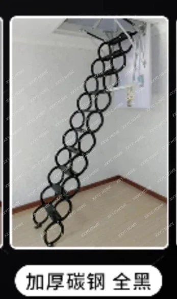 HThickened silent electric manual two options attic telescopic staircase, fully automatic, invisible indoor telescopic