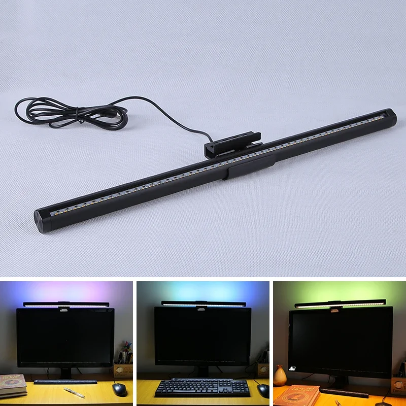 LED Monitor Lights Bar for Computer RGB PC Monitor backlight Stepless Dimmable Screen Hanging Light Table Lamps for Study Work