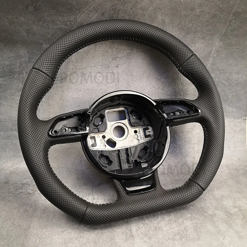 Flat-bottomed sports steering wheel For Audi A3 A4 A5 upgrade S3 S4 S5 fully perforated leather steering wheel