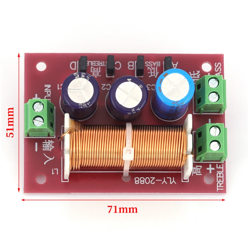 YLY-2088 400W 2 Way Crossover Filters Module HiFi Speaker Modification Upgrade Board Full Range Treble Bass Welding Free