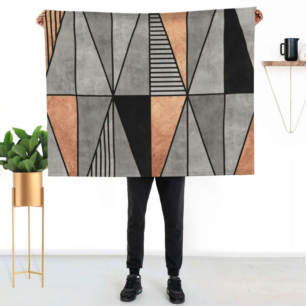 Concrete and Copper Triangles Throw Blanket Baby Thins heavy to sleep manga Blankets Sofas Of Decoration Shaggy Blankets