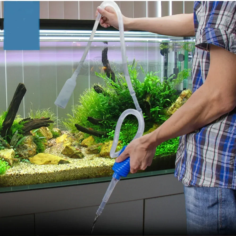 Aquarium Fish Tank Vacuum Gravel Water Filter Cleaner Siphon Pump Manual Cleaner Pump Safe Vacuum 1.8m