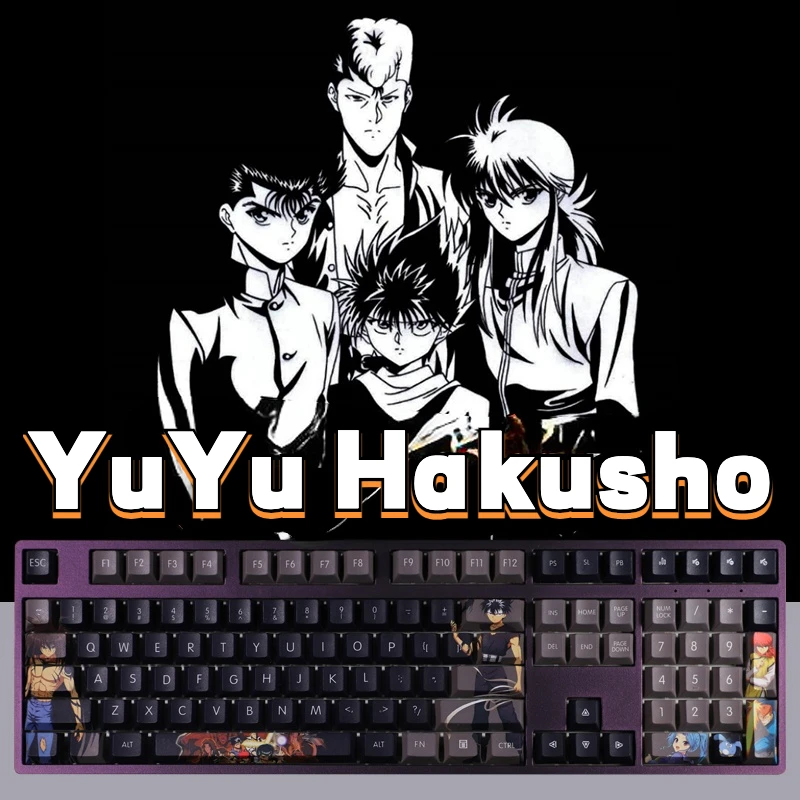 108 Toetsen Yuyu Hakusho Thema Anime Keycap Pbt Sublimatie Retro Twee-Dimensionale Klassieke Persoonlijkheid Mechanische Toetsenbord Cap