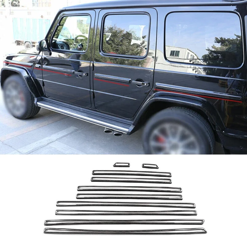 

Dry Carbon Fiber Side Door Body Guard Molding Strip Fit For Mercedes-Benz G Class W464 G500 G55 G63 AMG