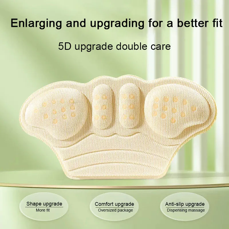 Heel Protector Shoe Heel Stickers Inserts Anti Pain Plantar Fasciitis Relief Anti-Slip Adjust Size High Heels Anti-wear Heel Pad