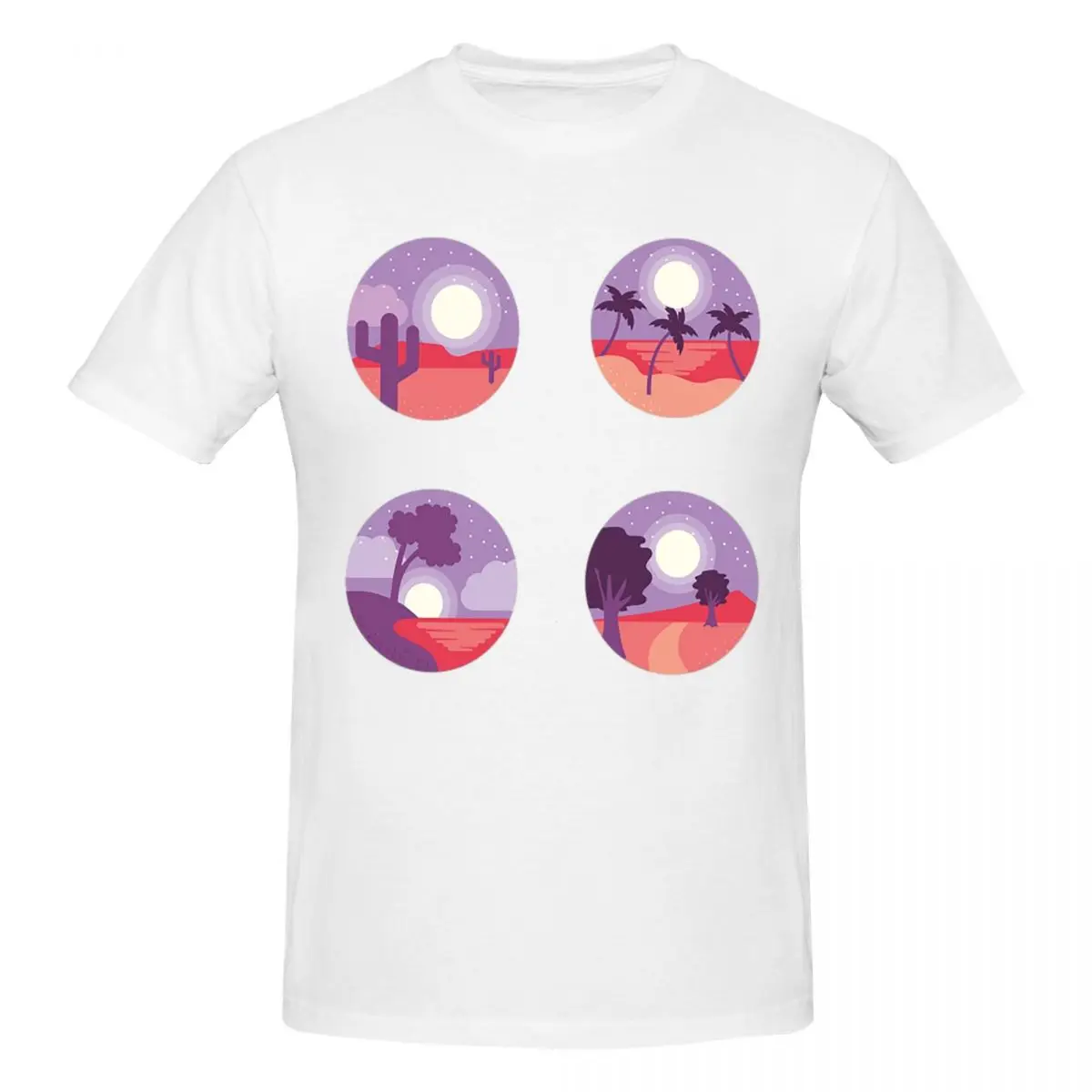 

Universe Purple Nature Men T-Shirt Classic Oversized T Shirts Men's Crew Neck Cotton Tees Short Summer Male