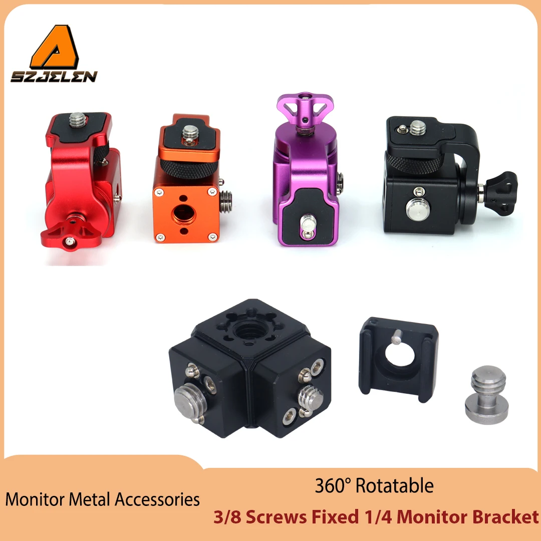360 degree rotating pan tilt bracket, Camera 3/8 screws fixed 1/4 monitor bracket, adjustable back and forth, Locating Pins