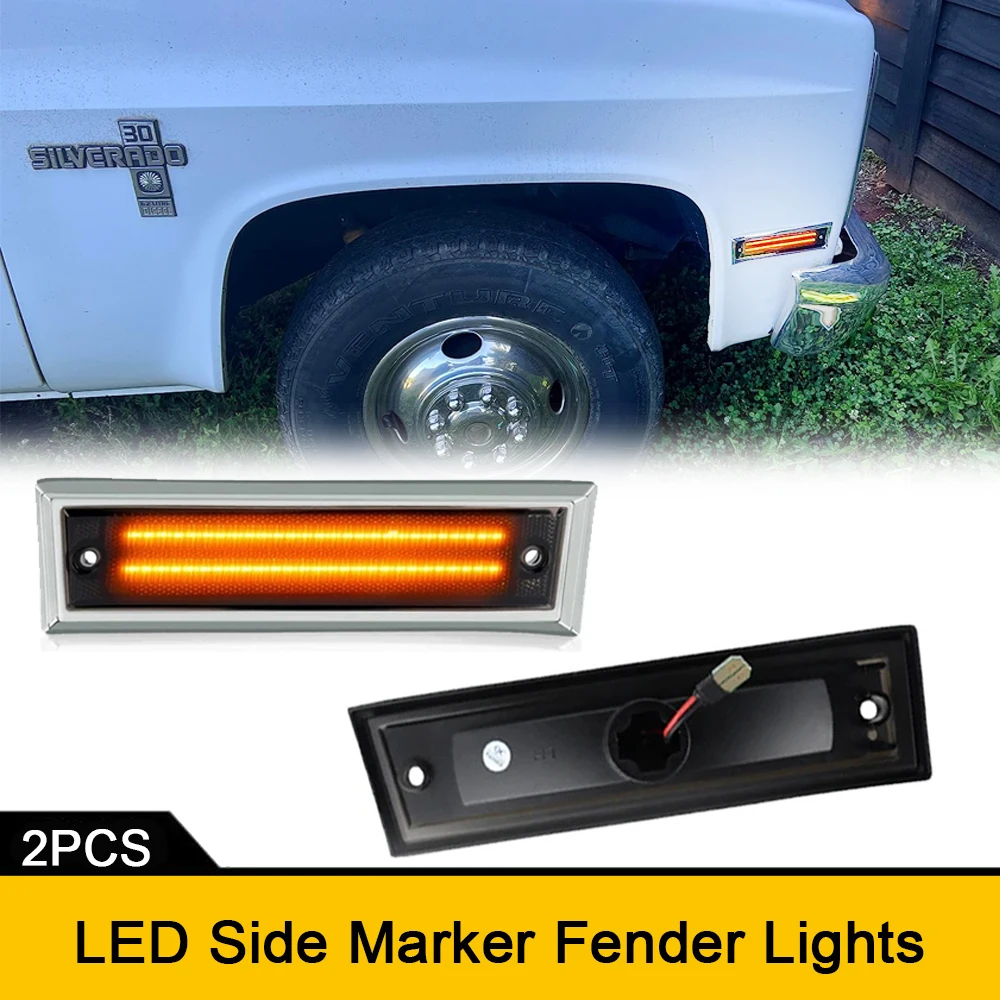 

1pair Front Fender LED Side Marker Turn Signal Light for GMC Jimmy Suburban R1500 R2500 V1500 V2500 C1500 C2500 C3500 K1500