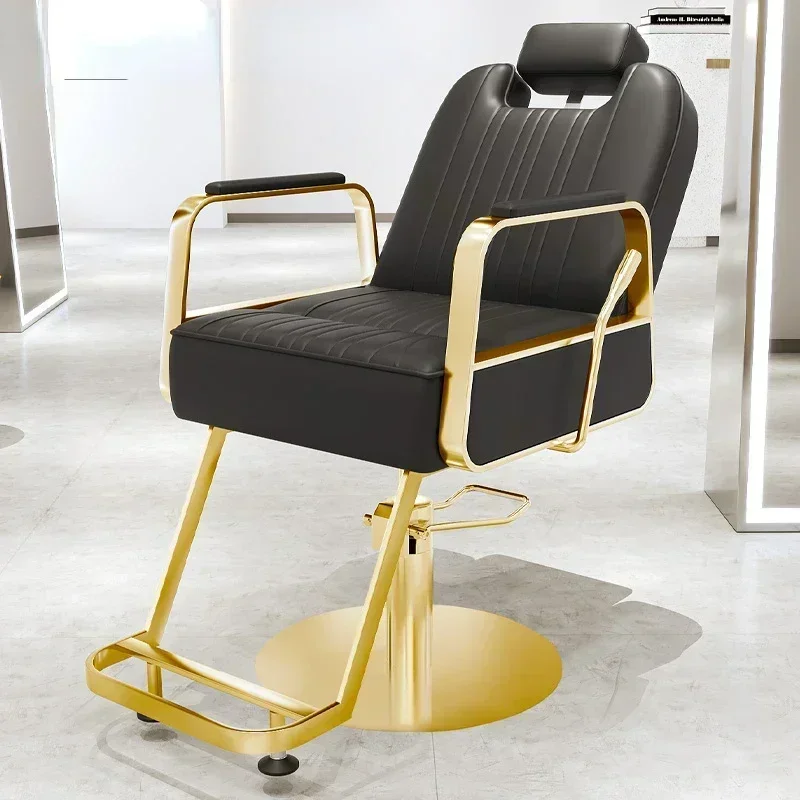

Styling Professional Barbers Armchairs Swivel Rotating Luxury Hairdressing Chair Aesthetic Sillas Dorada Hairdressing Furnitures
