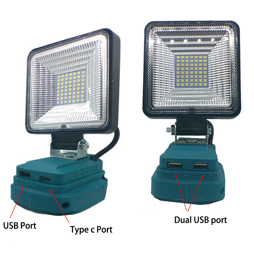 Lampada da lavoro a LED Lampada da lavoro senza fili per esterni da campeggio per BL1830 BL1840 Batteria Torcia esterna Lampada da campeggio Luce di emergenza