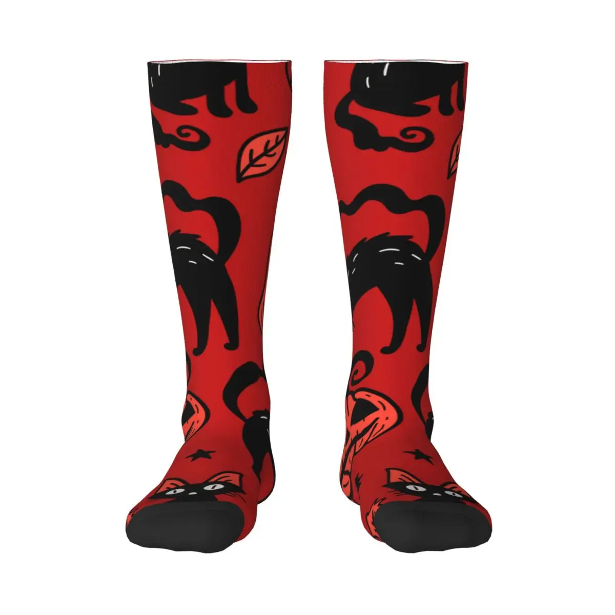 1 Pack Mystical Cat Pumpkin Bat Over-knee Long Socks Middle High School Socks