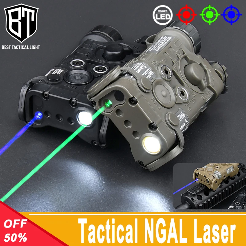 Tactical Nylon Plastic NGAL Green Blue Red Dot Laser Aiming White light Strobe Pressure Switch NO IR Hunting Weapon Accessory