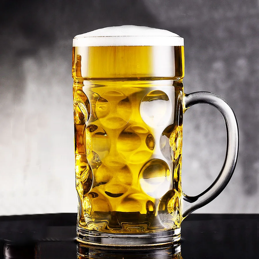 1000ml Transparent Lead Free Glass Beer Mug Craft Beer Mug Large Capacity Glass Cup Hero Cup 1 Liter Beer Mug