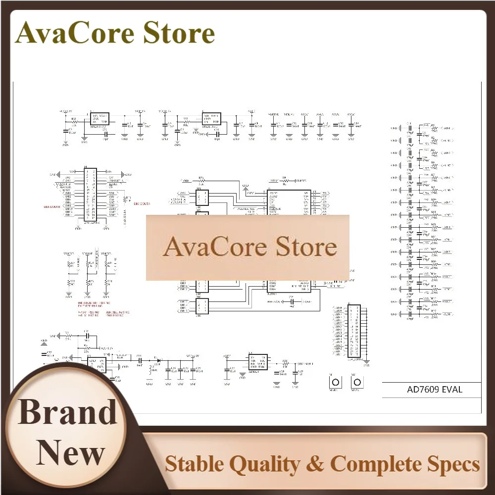 AvaCoreAD7609 Development Board Synchronous 8-Channel Differential Input 18Bit 200Ksps ADC
