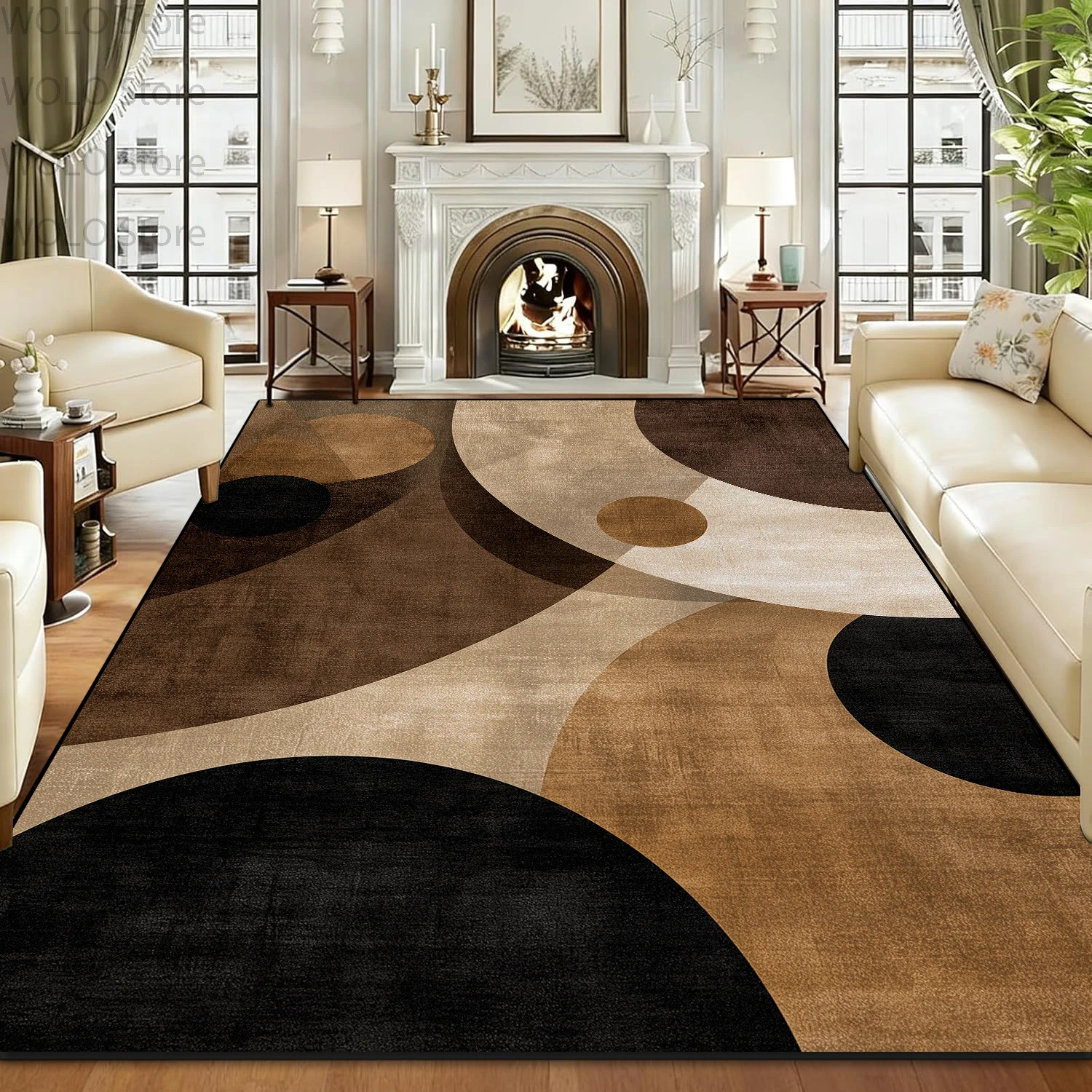 Nordic Abstract Color Block Living Room Carpet Home Decoration Foldable Bedroom Rug Dining Room Party Non-slip Foot Mat