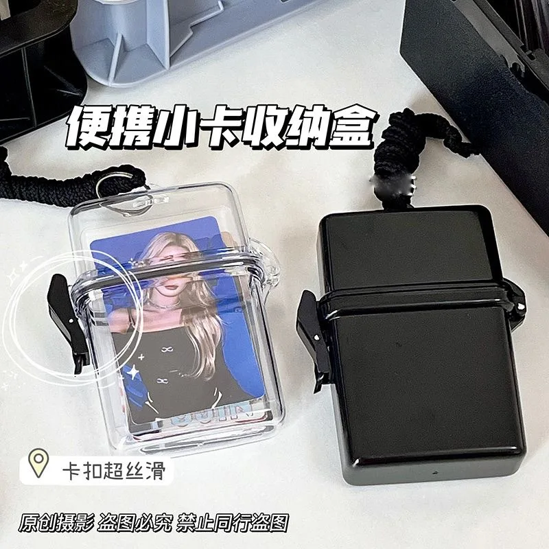 Imagem -03 - Suporte de Cartão de Foto de Plástico Polegada Transparente Kpop Idol Photocard Caixa de Armazenamento com Corda Cartão Coleção Organizador Case