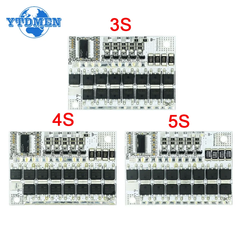 3s/4s/5s Bms 3.2V 3.7V 100A Li-ion LMO Ternary Lithium Battery Protection Circuit Board Li-polymer Balance Charging Module 12V