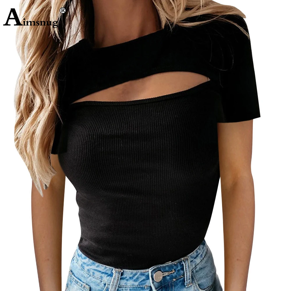 Women Long-Sleeved Chest Split T-shirt Latest Casual Knitted Tops Women's Oversize Shirt Clothing 2022 Summer New Tees Pullovers