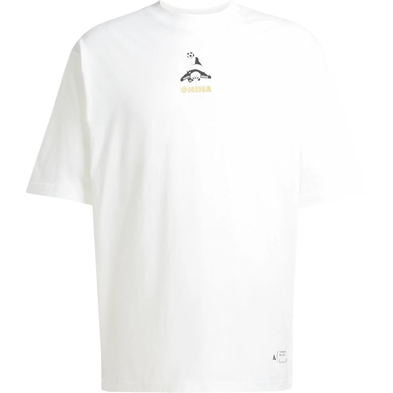 أديداس صيفي أصلي للجنسين بسيط برقبة دائرية وأكمام قصيرة قابلة للتنفس JZ3269 #5