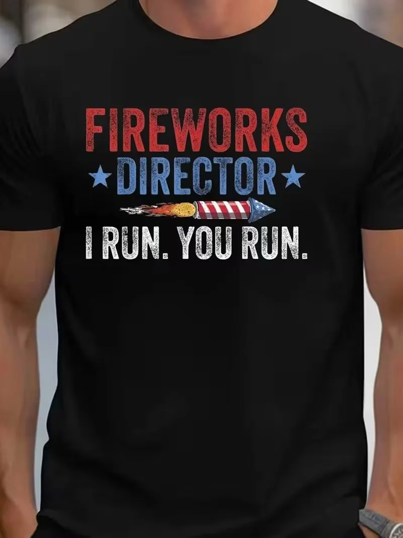 Men'S Fourth of July Director T-Shirt Patriotic Graphic Tee Casual Short Sleeve Men American Summer Holiday Apparel
