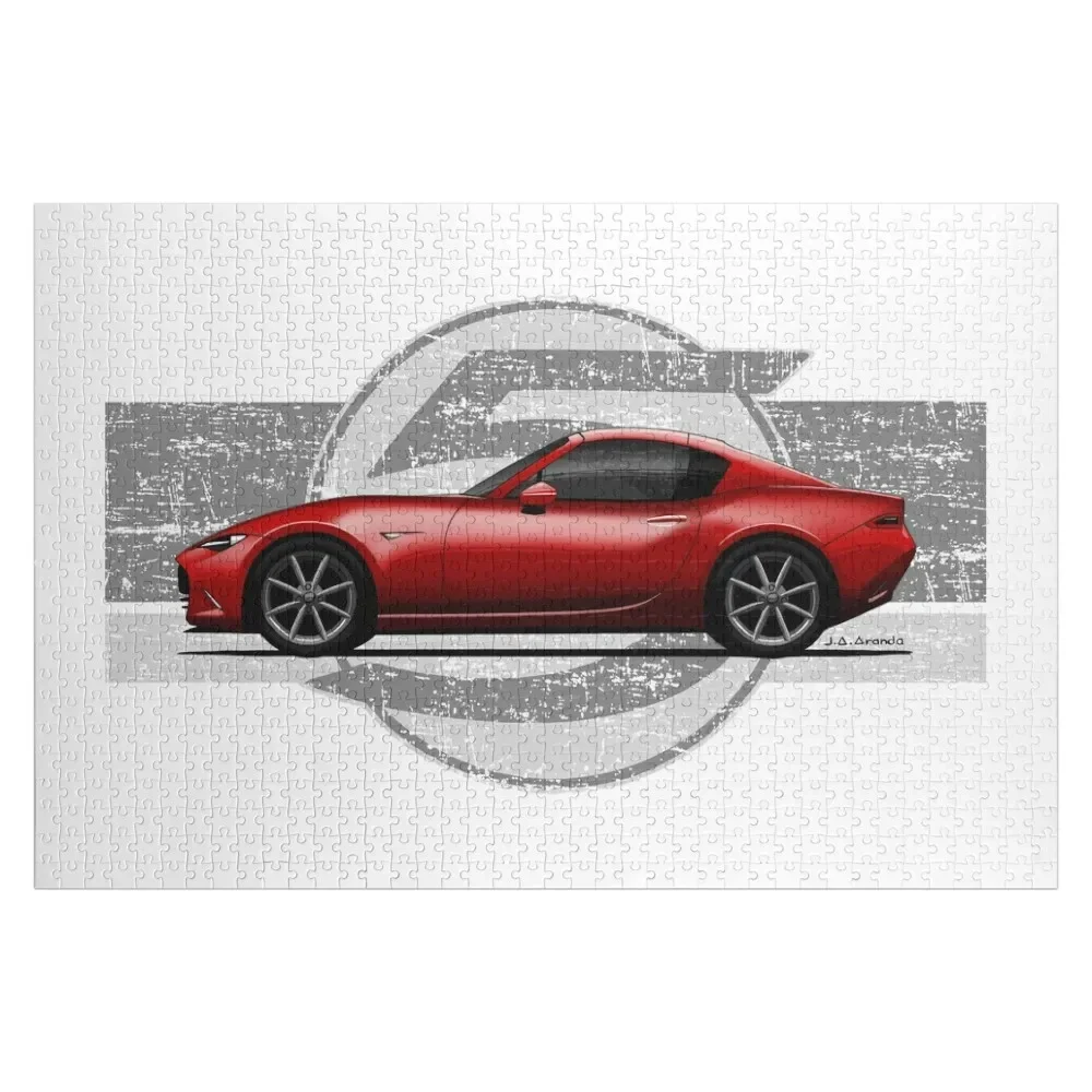 My drawing of the iconic red RF Japanese roadster sports car with background 5 Jigsaw Puzzle Baby Toy Puzzle