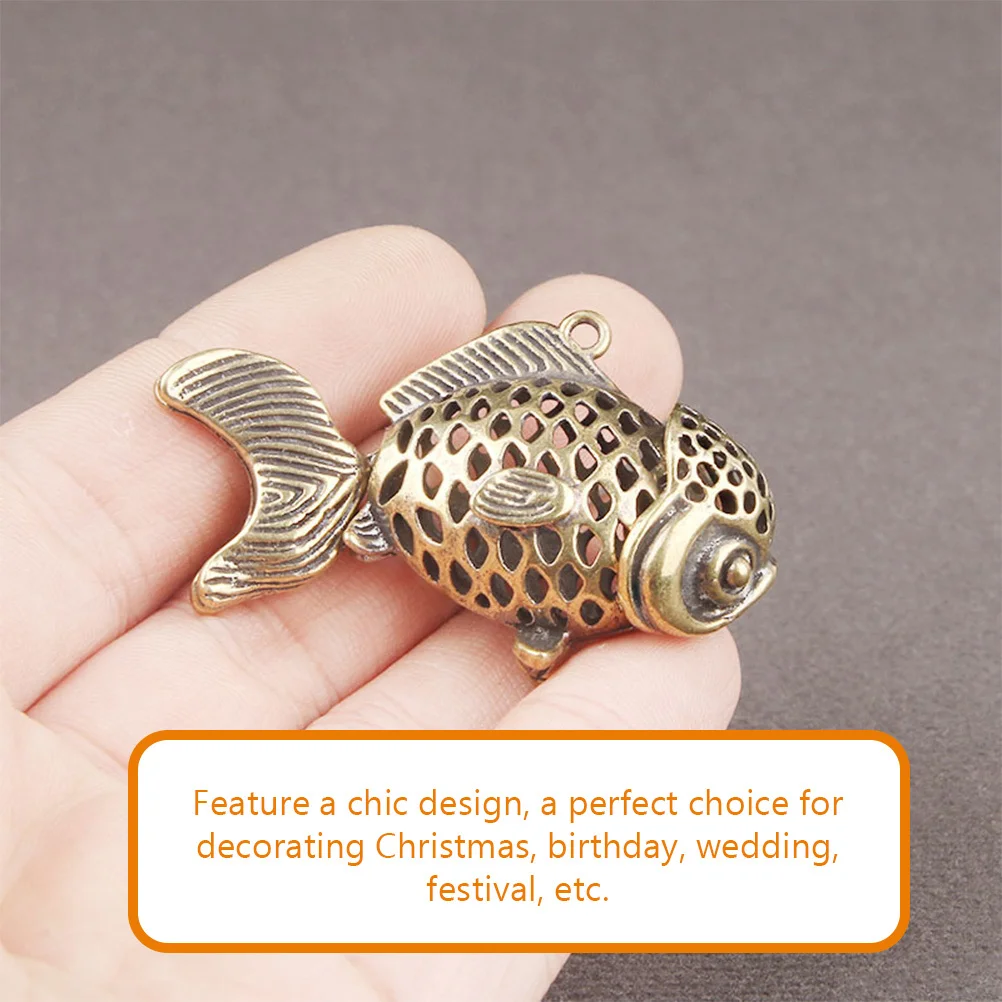 

Brass Fish Statue Gift Home Garden Theme Party Car Office Durable Practical Not Easy Deformed Home Fish Statue